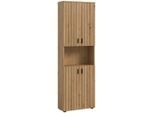 Mid.you , Eiche Artisan , Holzwerkstoff , Holzoptik , 6 Fächer , 60x192x30 cm , stehend, freistehend , Badezimmer, Badezimmermöbel, Badezimmerschränke, Badezimmer Hochschränke