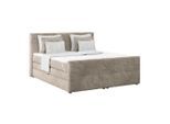 Möbelix , Taupe , Holz, Textil, Holzwerkstoff , Kiefer,Kiefer , Uni , H2 , 7-Zonen , 180x200 cm , Reach, Made in EU, FSC MIX , Bettkasten, gepolstertes Kopfteil, Federkernmatratze, Stoffauswahl, Topper durchgehend, in verschiedenen Größen erhältlich, Matratze in verschiedenen Härtegraden erhältlich ,