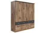 Möbelix , Graphitfarben, Eichefarben , Holzwerkstoff , 4 Fächer , 8 Schublade(n) Schubladen , 181x199x58 cm , in verschiedenen Größen erhältlich ,
