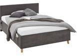 Kinderbett MEISE.MÖBEL "COOL", grau (anthrazit, anthrazit), B:130cm L:210cm, Betten, Kinderbett, Polsterbett wahlweise mit Bettkasten, Jugendbett inkl. USB-Anschluss
