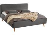 Polsterbett MEISE.MÖBEL "Mattis", grau (anthrazit), B:201cm H:105cm L:218cm, Bezug Bett: Struktur Gewebe (100% Polyester), Betten, Polsterbett, Topseller, wahlweise mit Bettkasten