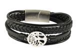 Edelstahlarmband ADELIA´S "Unisex Armband aus Edelstahl" Gr. 21, schwarz silber, Armbänder, Herren, 21, Edelstahl, Edelstahlarmband