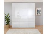 Schwebetürenschrank RAUCH "Kleiderschrank Schrank Garderobe KOLUNA mit hochwertiger Glasfront", alpinweiß, glas kristallweiß, B:203cm H:229cm T:62cm, Holzwerkstoff, Schränke, Schwebetürenschrank, Breiten 203/271/315/360 cm Höhen 210/229 cm MADE IN GERMANY