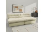 Big-Sofa DOMO COLLECTION "Caleo, 242 cm breit, modularers Sofa, großzügige Polsterung, Federkern", beige, B:242cm H:85cm T:121cm, 100% Polyester, Sofas, Big-Sofa, erweiterbar mit Eck- und Sofaelement