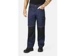 Arbeitshose HERO BY JOHN MEDOOX "GLENN Basic Workwear Arbeits-Cargohose", Herren, Gr. 50, Länge 32, blau (navy, schwarz), Sweatware, 65% Polyester, 35% Baumwolle, gerade lang, Hosen Arbeitshose, Arbeits-Cargohose Funktionsqualitätfür Herren