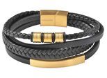 Edelstahlarmband ADELIA´S "Unisex Armband aus Edelstahl" Gr. 19, schwarz gold, Armbänder, Herren, 19, Edelstahl, Edelstahlarmband