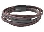 Edelstahlarmband ADELIA´S "Unisex Armband aus Edelstahl" Gr. 21, schwarz braun, Armbänder, Herren, 21, Edelstahl, Edelstahlarmband