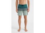 Badeshorts O'NEILL "O'NEILL LOGO STRIPE 16'' SWIMSHORTS", Herren, Gr. M (50), N-Gr, grün (grün heritage), Obermaterial: 100% Polyester, Badehosen Badeshorts, mit Seiten- und Gesäßtaschen, mit Innenhose aus Mesh