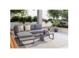 Ambia Garden Loungegarnitur , Grau , Metall, Kunststoff, Textil , Füllung: Polyester,Schaumstoff , 252x182 cm , Gartenmöbel, Loungemöbel, Lounge-Serien