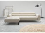 Ecksofa HOME AFFAIRE "Claya, 258 cm breit, L-Form, Kopfteilverstellung", nature, B:258cm H:71cm T:179cm, 88% Polyester, 12% Polyacryl, Sofas, Ecksofa, Moderne Steppung, weicher Polsteraufbau & saugroboterfreundliche Höhe