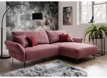 Ecksofa HOME AFFAIRE "Lazio modern und bequem, schmale Armlehnen, tolle Detailverarbeitung", lila (brombeere), B:286cm H:96cm T:178cm, 100% Polyester, Sofas, Ecksofa, inklusive Armlehnenverstellfunktion, 4x Zierkissen gratis