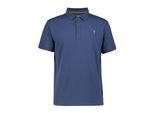 Poloshirt ICEPEAK "Icepeak Polo shirt Marblehead", Herren, Gr. L, blau (marinenblau), Stoff, 100% Polyester, normal, hoch geschlossener Ausschnitt, Shirts