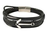 Edelstahlarmband ADELIA´S "Herren Armband aus Edelstahl" Gr. 19, schwarz (schwarz silber), Armbänder, Herren, 19, Edelstahl, Edelstahlarmband