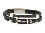 Edelstahlarmband ADELIA´S "Unisex Armband aus Edelstahl" Gr. 17, schwarz (schwarz silber), Armbänder, Herren, 17, Edelstahl, Edelstahlarmband