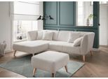 Ecksofa HOME AFFAIRE "Colori modern und bequem, schmale Armlehnen, tolle Detailverarbeitung", weiß, B:264cm H:80cm T:160cm, 100% Polyester, Sofas, Ecksofa, Holzfußfarbe wählbar, inkl. 4x Zierkissen