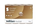 Satino Küchenrollen PureSoft, 2-lagig, mit Prägung, L 14 m x B 220 mm, 100 % Recycling-Karton, soft beige, 4 x 64 Blatt