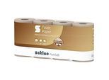 Satino Toilettenpapier PureSoft, 2-lagig, mit Prägung, L 44 m x B 94 mm, 100 % Recycling-Karton, soft beige, 8 x 400 Blatt