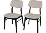 Esszimmerstuhl JAHNKE "JOY SIT DUO", sanftes weiß, schwarz, schwarz, sanftes weiß, B:45cm H:85cm T:53cm, Massivholz, Stühle, Esszimmerstuhl, Esszimmerstuhl (2er Set), Massivholz, Boucle-Stoff,bis 110kg belastbar