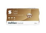 Satino Toilettenpapier PureSoft, 2-lagig, mit Prägung, L 27,5 m x B 94 mm, 100 % Recycling-Karton, soft beige, 8 x 250 Blatt