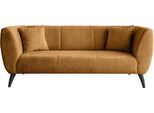 Ecksofa HOME AFFAIRE "Lazio modern und bequem, schmale Armlehnen, tolle Detailverarbeitung", gold (goldfarben), B:208cm H:83cm T:88cm, 100% Polyester, Sofas, Ecksofa, zwei verschiedene Fußfarben wählbar