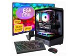 GAMEMAX Gaming-PC-Komplettsystem "MegaDeal VISTA COC AB 2779 AMD Ryzen 7 5700X 16GB 1TB SSD RTX 5060Ti", Energieeffizienz: E, schwarz, Microsoft Windows 11 Home (64 Bit), 16 GB RAM 1.000 GB SSD, Computer_Komplettsysteme, Windows 11 + MSI MAG 32C6X Curved Monitor 80cm (32"), Gaming-PC-Komplettsystem