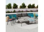 Beldano Sonneninsel , Schwarz, Dunkelgrau , Metall, Textil , 2-teilig , Füllung: Schaumstoff , 150x75x185 cm , wetterbeständig, UV-beständig , Gartenmöbel, Loungemöbel, Sonneninseln