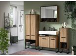 Badezimmer Bagno 4-tlg. Eiche Artisan/Schwarz