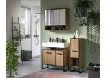 Badezimmer Bagno 3-tlg. Eiche Artisan/Schwarz