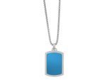Kette mit Anhänger ADELIA´S "Unisex Edelstahl Halskette mit Anhänger", silber (silberfarben, blau), Halsketten, Damen, unbekannt, Edelstahl