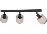 EGLO Deckenleuchte "Rosley Deckenstrahler, Textil und Metall, schwenkbare Spots, E14", beige (schwarz), 3, H: 18,5cm, 1 Stk., Leuchten, Spot - L43 x B9 x H18,5 cm - schwarz - 3X40W exkl., Deckenleuchte