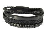Armband ADELIA´S "Herren Armband – Lederarmband aus Leder 19 cm", schwarz, Armbänder, Damen, 19cm, Leder, Armband, Ein kleines Geschenk mit großer Wirkung