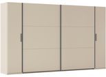 Schwebetürenschrank RAUCH "Kleiderschrank Drehtürenschrank Schrank Garderobe KRONACH", champagner, griffleisten graumetallic, B:354cm H:210cm T:59cm, Holzwerkstoff, Schränke, Schwebetürenschrank, mit Dreh- und Schwebetüren und vielen Einlegeböden MADE IN GERMANY