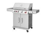 Gasgrill HANSEATIC "Memphis, 3 x Hauptbrenner, Infrarot-Heck-, Turbo- und Seitenbrenner", silber (schwarz, silber), B:133cm H:113,6cm T:61cm, Grills, inkl. 3 Jahre Herstellergarantie