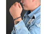 Gliederarmband ADELIA´S "Unisex Armband – Kugelarmband aus Edelstahl mit Achat 21 cm", grau, Armbänder, Damen, 21cm, Edelstahl, Gliederarmband, Ideal als Geschenk – dezent und elegant