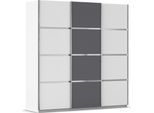 Kleiderschrank RAUCH "Schwebetürenschrank Garderobe Schrank TOP ANGEBOT Avola", weiß (alpinweiß, graumetallic, leisten chrom), B:203cm H:210cm T:62cm, Holzwerkstoff, Schränke, Kleiderschrank, mit eleganten Zierleisten in Chrom, Schwarz oder Weiß MADE IN GERMANY