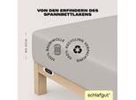 Spannbettlaken SCHLAFGUT "EASY JERSEY Bettlaken, 150 g/m², 100% Baumwolle, Spannbetttuch", grau (grau light), L:200cm, Jersey, Obermaterial: 100% Baumwolle, Bettlaken, Spannbettlaken, Spannbettlaken bis 22 cm Höhe, bügelfrei, pflegeleicht, perfekter Sitz