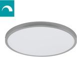 EGLO Aufbauleuchte "FUEVA 1", silber (silberfarben), 1, Ø 50cm H: 3cm, 1 Stk., Leuchten, schlankes Design, nur 3 cm hoch, Durchm. 50 cm