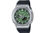 Smartwatch CASIO G-SHOCK "GBM-2100A", schwarz (schwarz, grün, schwarz, grün), Smartwatches, Herren, Smartwatch, Armbanduhr, Herrenuhr, Bluetooth, Resinarmband,Weltzeit, Phone Finder