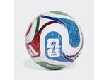 Fußball ADIDAS PERFORMANCE "WC LGE" Gr. 5, weiß, royal blau, solar blau, power rot, Bälle, 5, 0,4 g, Thermoplastisches Polyurethan (TPU), WM, B:22,3cm H:17,3cm T:22cm