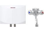 Klein-Durchlauferhitzer STIEBEL ELTRON "DNM 3 + MAW Wandarmatur für Handwaschbecken, 3,5 kW, mit Stecker", weiß, B:19cm H:14,3cm T:8,2cm, Durchlauferhitzer, hydraulisch, sofort handwarmes Wasser (ca. 35C)