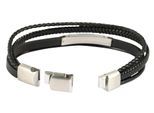 Armband ADELIA´S "Herren Armband – Lederarmband aus Leder 19 cm", schwarz, Armbänder, Herren, 19cm, Leder, Armband, Perfekt als Geschenk zum einen besonderen Tag