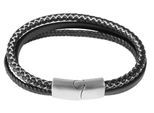 Armband ADELIA´S "Herren Armband – Lederarmband aus Leder 21 cm", schwarz, Armbänder, Herren, 21cm, Leder, Armband, Zum Verschenken – passend für viele Anlässe