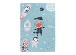 Kinderteppich KAYOOM "Joanna 610", spaceblau, B:115cm H:6mm L:170cm, Baumwolle, Teppiche, Kinderteppich, Kurzflor, Modernes Muster, Deko, Wolle