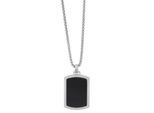 Kette mit Anhänger ADELIA´S "Unisex Edelstahl Halskette mit Anhänger", schwarz (silberfarben, schwarz), Halsketten, Damen, unbekannt, Edelstahl