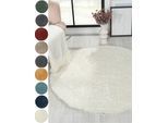 Hochflor-Teppich "My Shaggy", beige (creme), H:37mm Ø:120cm, Polypropylen (PP), MYFLAIR MÖBEL & ACCESSOIRES, Teppiche, Shaggy, Uni Farben, leicht glänzend, Microfaser, extra flauschig