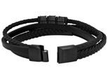 Armband ADELIA´S "Unisex Armband aus Leder 21 cm", schwarz, Armbänder, Damen, 21cm, Leder, Armband, Perfekt zum Verschenken an besondere Menschen