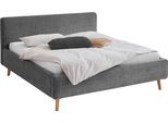 Polsterbett MEISE.MÖBEL "Mattis", grau (anthrazit), B:181cm H:105cm L:218cm, Bezug Bett: Boucle (100% Polyester), Betten, Polsterbett, Topseller, wahlweise mit Bettkasten