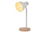 NÄVE Schreibtischlampe "Marie", weiß, 1, H: 36,5cm, 1 Stk., Leuchten, Fuß und Schirm z.T. aus Holz, Schirm flexibel beweglich, E14, Schreibtischlampe