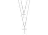 Kette mit Anhänger ADELIA´S "Damen Edelstahl Halskette mit Anhänger Kreuz", silber (silber, kreuz), Halsketten, Damen, unbekannt, Edelstahl