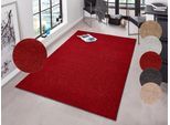 Teppich HANSE HOME "Pure 100 Kurzflor" Gr. 3, rot, B:140cm H:13mm L:200cm, Kunstfaser, Teppiche, Teppich, Kurzflor, uni, umkettelt, Läufer, Wohnzimmer, Kinderzimmer, Flur